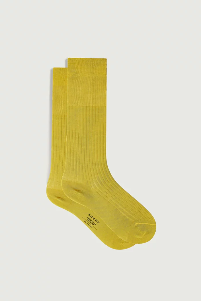 chaussettes walk absinthe soeur paris socks yellow jaune