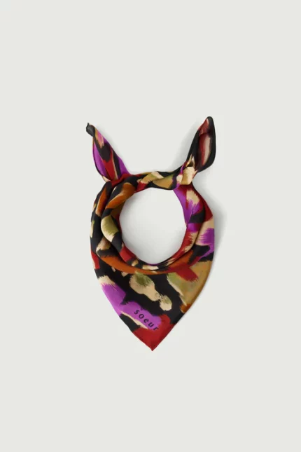 foulard dalton noisette fuschia soeur paris scarf