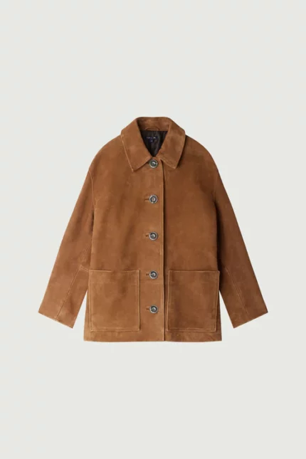 manteau vincenzo naturel soeur paris suede brown coat